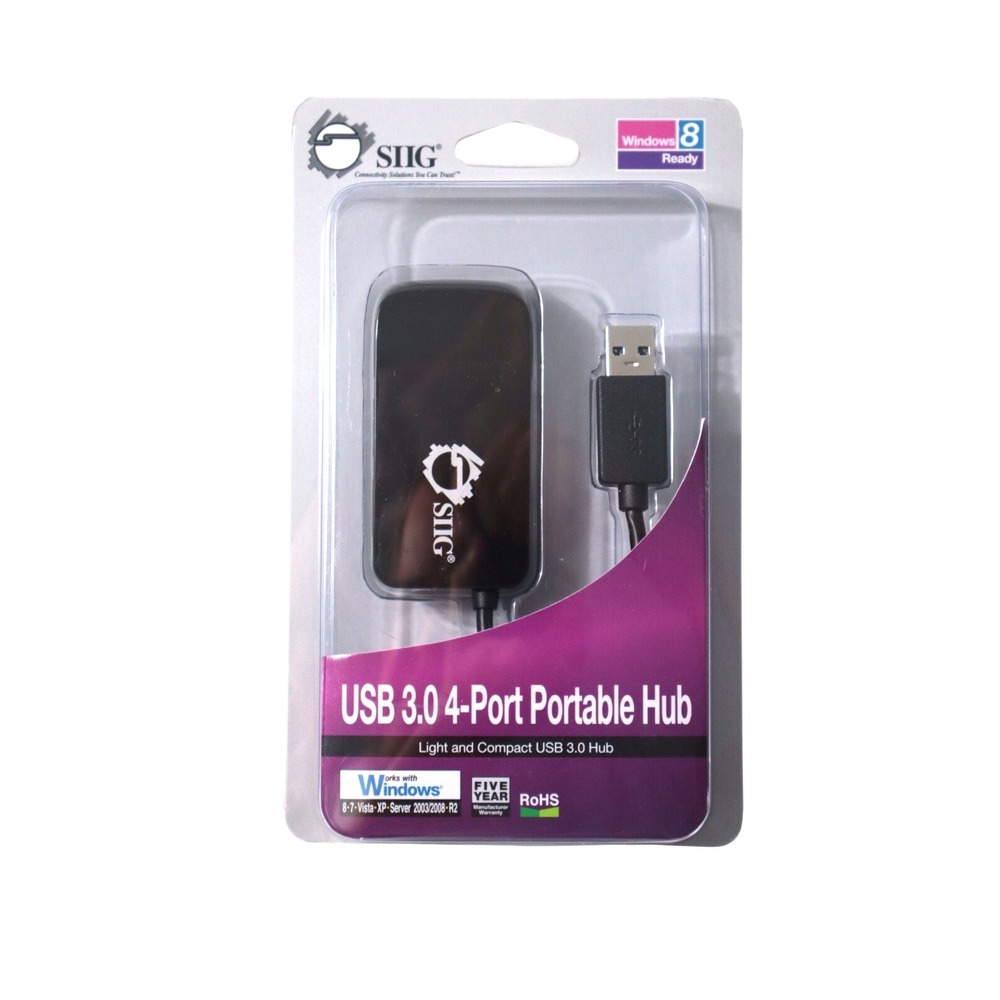 Brand New SIIG USB 3.0 4-Port Portable Hub Five Year Manufacturer‎ Warranty